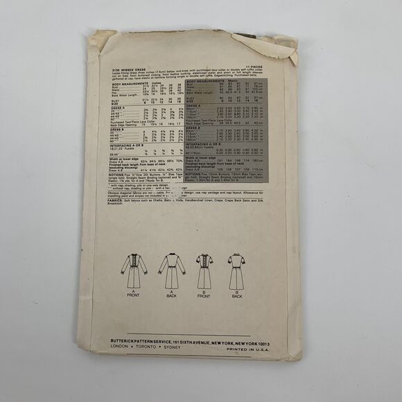 Vintage 1980s Butterick Dress Sewing Patterns Size 12 Womens Career Modest L - Picture 2 of 2